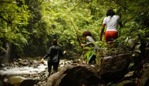 Customers Heading to the River on a Monteverde Waterfall Tour