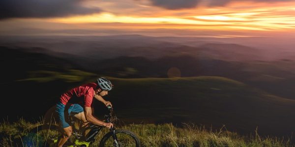 A tourist at the Epic Sunset Monteverde Mountain E-Bike Tour