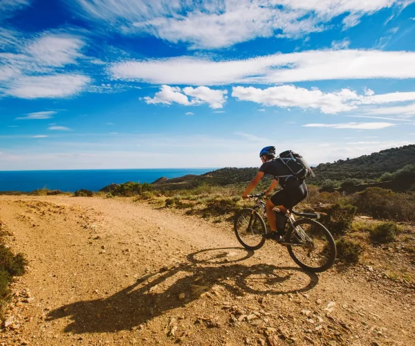 A tourists on a Monteverde Mountain Bike Tour