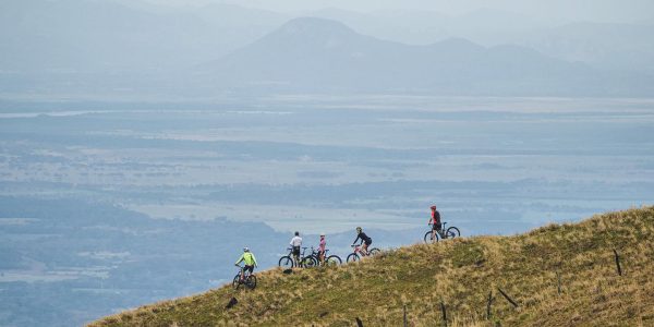 A Group of Tourists at The Lake Trail Monteverde Mountain E-Bike Tour
